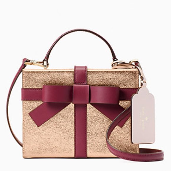 kate spade Handbags - Kate Spade Wrapping Party Gift Box GLITTERING ROSE META Crossbody